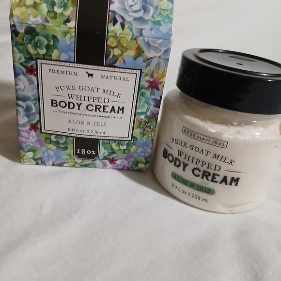 BEEKMAN 1802 Pure Goat Milk Whipped Body Cream Aloe & Iris 8oz New/Sealed - Picture 2 of 7